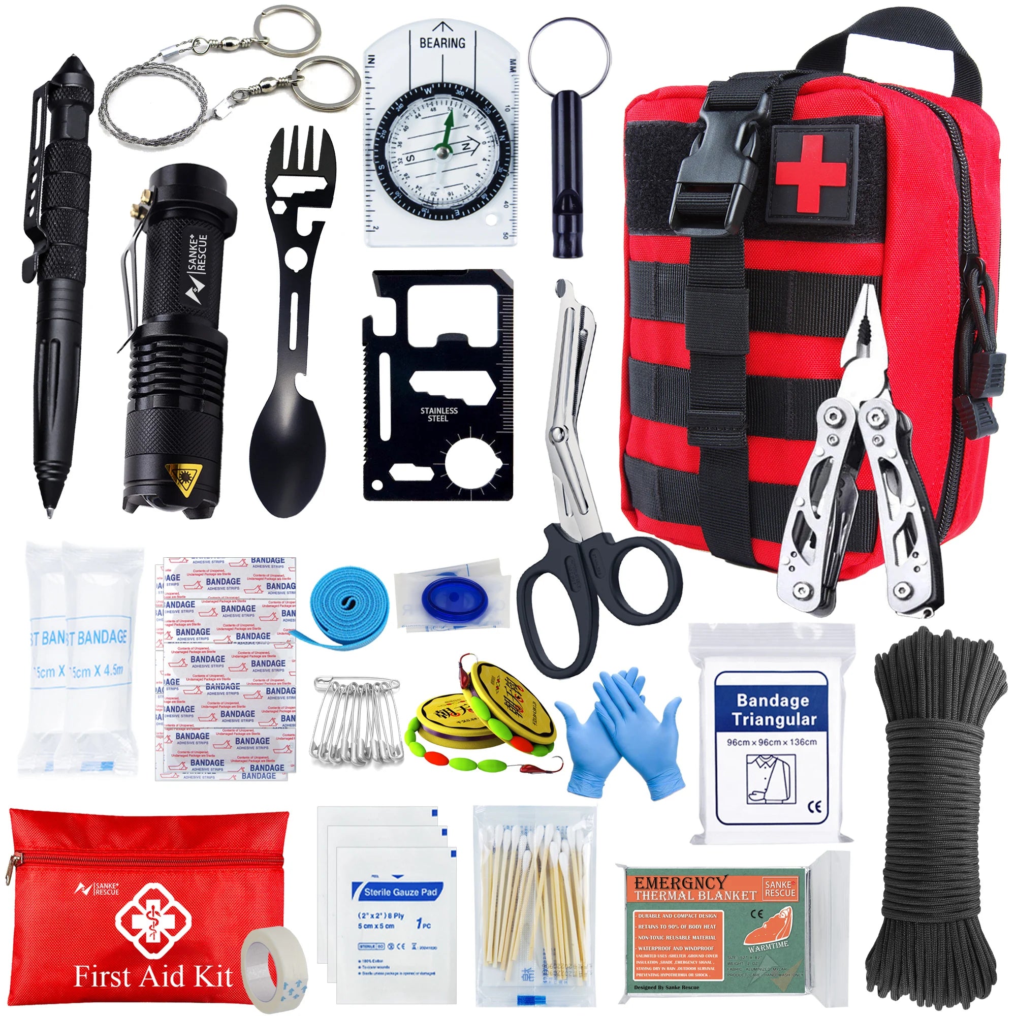 Survival First Aid Kit with Molle Bag – Full Emergency Set